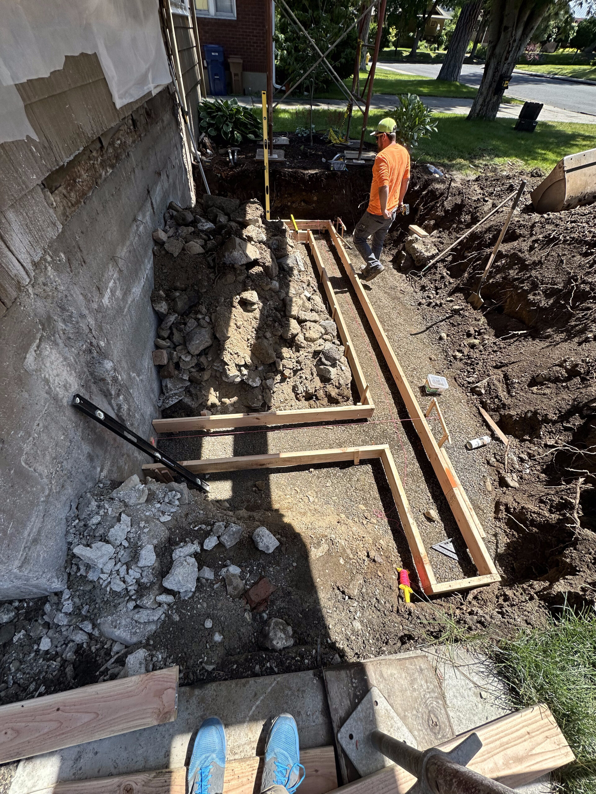 Framing taking shape on the new foundation