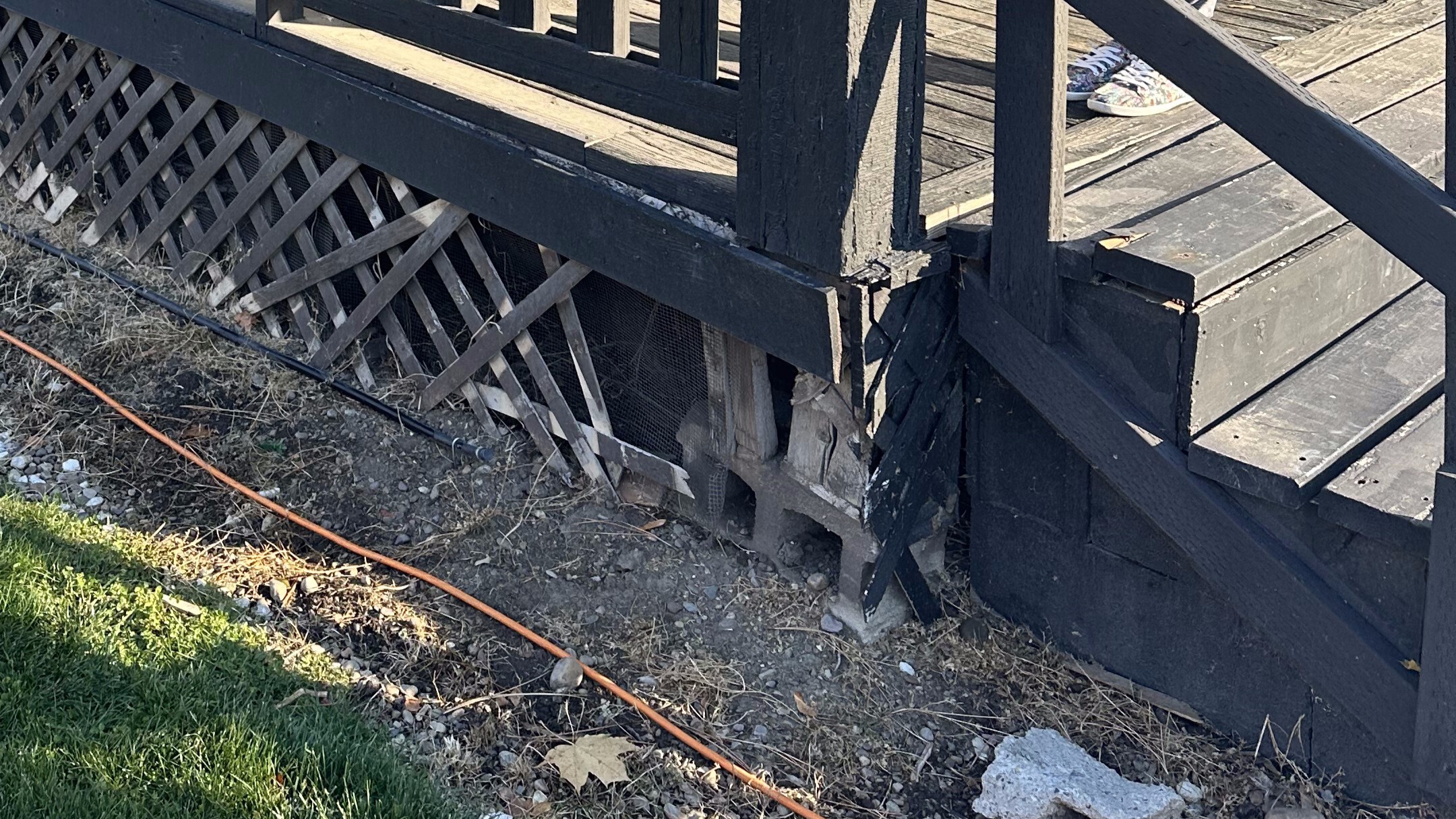 What was actually holding up the porch roof