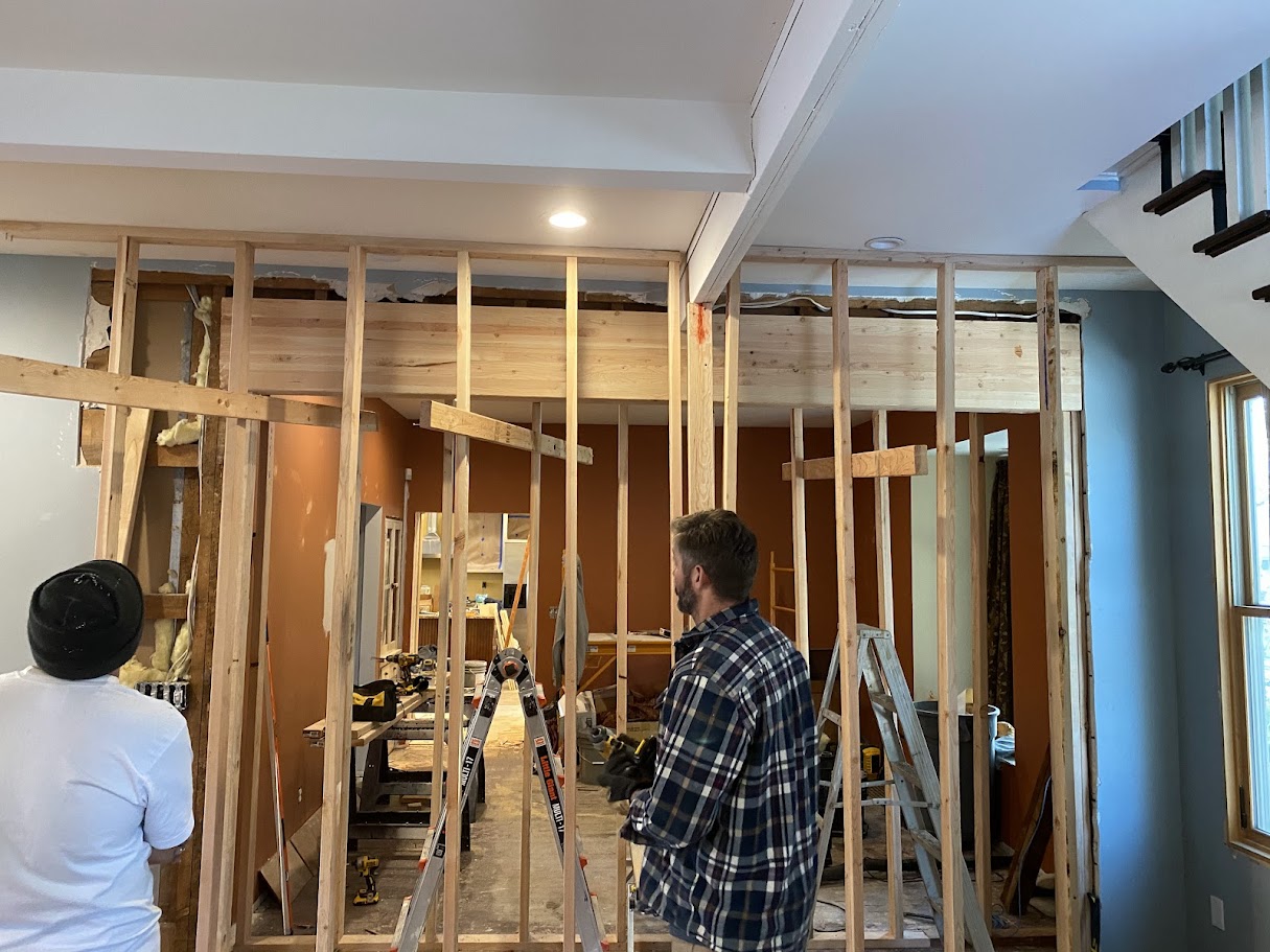 Crew on site with temporary supports